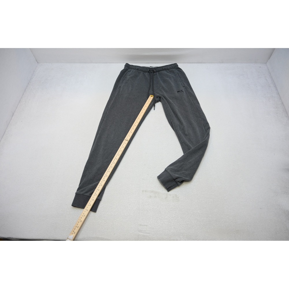 Puma Jogger Sweatpants Men Medium Gray Tapered Leg Drawstring Athletic Excellent